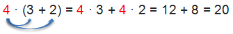 Distributivgesetz - Beispiel Addition 1