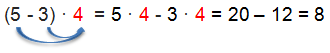 Distributivgesetz - Beispiel 2 Subtraktion