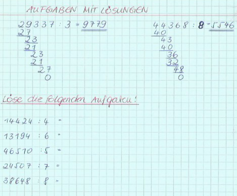 schriftliches Dividieren