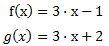 Gegebene Funktionen f(x) und g(x)