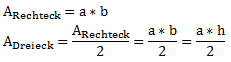 Herleitung der Formel für den Flächeninhalt eines Dreiecks