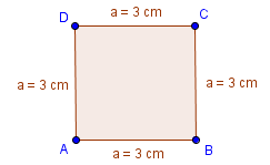 Quadrat Seitenlänge 3 cm