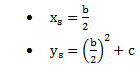  x_s=b/2 y_s=(b/2)^2+c