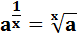 a^(1/x)=√(x&a)