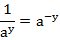 1/a^y =a^(-y)