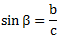 cos β=a/c