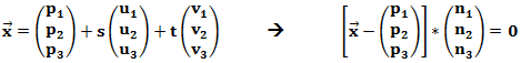 Parameterform in Normalenform