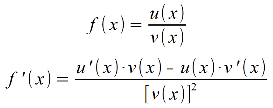 Formel für Quotientenregel