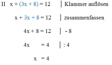 Klammer auflösen