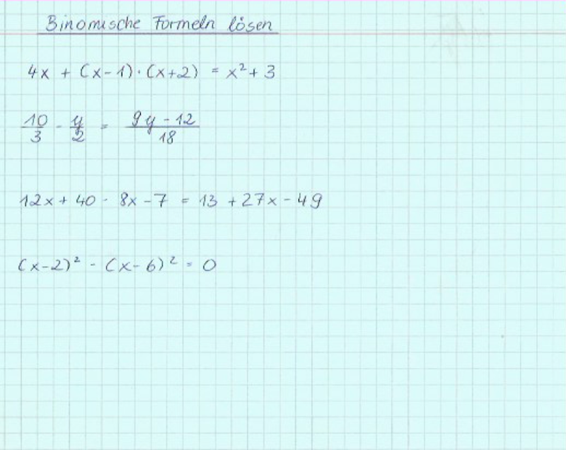 Binomische Formel 1