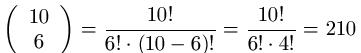 Binomialkoeffizient Beispiel 1