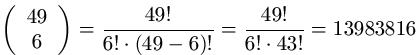 Binomialkoeffizient Beispiel 2